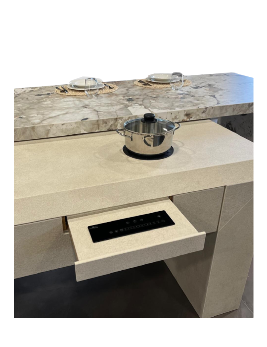 Detailansicht des Invisible Cooking Kochfelds